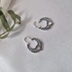 Серебряные серьги Лунница серебро 925 пробы Черненное 5517ч 2.90г - изображение 2