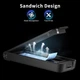 Корпус для m2 FIDECO nvme ssd usb 32 gen 2 10gbps usb c sandwich стиль безінструментальна установка m, m-b key чорний - зображення 3