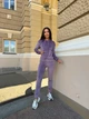 Спортивний велюровий костюм лілового кольору 37608 46/48 - зображення 3