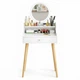 Туалетний столик з круглим дзеркалом 50×40×120 см D27DΩ Warm White - зображення 7