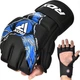 Тренувальні рукавиці RDX GRAPPLING GLOVES NEW AURA F17 Чорний, Синій M (GGR-F17BU M) - изображение 5