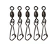 Фидерная застежка с вертлюгом Flagman Feeder Hooked Snap Link Swivels L 5шт (FHSLSL) - изображение 2