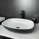 Умивальник накладний Adamant Amarant Black-White glossy 540x410x130мм, штучний камінь 54 см - зображення 3