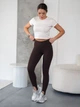 Женские лосины со штрипкой утягивающие леггинсы весна-літо TMV Nylon Fit Коричневые S - изображение 4
