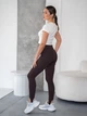 Женские лосины со штрипкой утягивающие леггинсы весна-літо TMV Nylon Fit Коричневые S - изображение 5