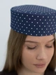 Шляпа таблетка в горох коттоновая D.Hats цвет синий - изображение 3