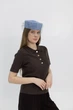 Шляпа таблетка с вуалью коттоновая D.Hats цвет голубой - изображение 2