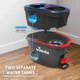 Набір для прибирання Vileda H2prO Spin Mop & Bucket System 178332 – швабра + відро з двокамерною технологією, розподіл чистої та брудної води - зображення 3
