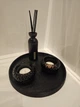 Декоративна пластикова тарілка з текстурованною текстурою з каменю Obsidian Trinket Tray (00011) Чорна - изображение 2