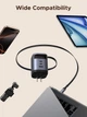 Зарядное устройство Ugreen X606 Nexode GaN 100W Fast Charger с выдвижным USB-C кабелем и 3 портами для быстрой зарядки ноутбука, MacBook Pro/Air/Neo, iPhone 17/16, Galaxy S26, Pixel, iPad, MatePad, дрона DJI 2C1A Black (65586) - изображение 4