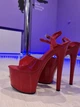 Стрипы басоножки лаковые красные 39 - изображение 3