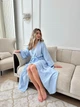 Женский халат кимоно длинный COSY Duna из фактурного муслина 2XL/3XL голубой M92W - изображение 3
