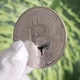 Сувенирная серебристая монета Биткоин (Bitcoin, BTC) на подарок в капсуле - изображение 8