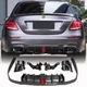 Дифузор заднього бампера з насадками V2 (для AMG/AMG-Line 2016-2019, Карбон) для Mercedes E-class W213 рр - зображення 1