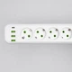 Сетевой фильтр удлинитель 3 метра на 5 розеток 3 USB 1 Type-C и кнопкой отключения переноска с заземлением и защитой от перегрузки для дома офиса бытовой техники зарядки телефона гаджетов Белый - изображение 4