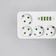 Мережевий фільтр подовжувач 3 метри на 5 розеток 4 USB 1 Type-C та кнопкою відключення переноска із заземленням та захистом від перевантаження для дому офісу побутової техніки зарядки телефону гаджетів Білий - зображення 3