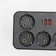 Сетевой фильтр удлинитель 5 метров удлинитель на 4 розетки 2 USB 1 Type-C и кнопкой отключения переноска с заземлением и защитой от перегрузки для дома офиса бытовой техники зарядки телефона гаджетов Черный - изображение 3