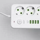 Сетевой фильтр удлинитель 5 метров на 5 розеток 4 USB 1 Type-C и кнопкой отключения переноска с заземлением и защитой от перегрузки для дома офиса бытовой техники зарядки телефона гаджетов Белый - изображение 5