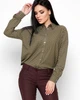 Рубашка oversize в полоску 32708 G&M xp-1714 L Размер цвет Зеленый - изображение 2
