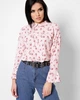 Шифоновая персиковая блуза в цветочек 27446 G&M xp-1633 M Размер цвет Персиковий - изображение 2