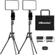 UBeesize 2 Pack LED Video Light Kit, 13" Studio Lights студійне світло з триногами 65", тримачі для телефону - изображение 1