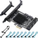 YBBOTT 8-Port SATA 3.0 контролер PCIe 6Gbps з кабелями та низьким профілем для Windows/Ubuntu - изображение 4