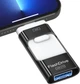 ZARMST флешка 128GB 4-в-1 для телефону (Lightning/Micro USB/Type-C/USB 3.0), з шифруванням, чорна - изображение 1