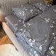 Комплект постельного белья двухспальный серый Цветы Жатка Ananasko 6723078 - изображение 2