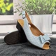 Босоножки женские Trendy голубые на низком каблуке 38р (25,2 см) 8405 - изображение 4