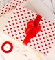 Подарочная бумага для упаковки "Красные сердечки", 8 м*70 см - изображение 1