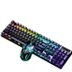 Игровой проводной комплект JOMAA Leaven D320 клавиатура механическая + мышка с RGB подсветкой Черный - изображение 1