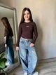 Лонгслив для девочки подростковый детский школьный реглан для детей кофта повседневная с длинным рукавом хлопок IRmAS 1353 рост 164 шоколадный - изображение 2
