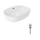 Раковина овальная 500x380x120 мм Qtap Scorpio White + Донный клапан PU02 - изображение 1