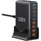 Зарядний пристрій Essager 4xUSB-C + 4xUSB 320W GaN (EZC320W-QJB0G-Z) - зображення 1