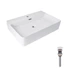 Комплект Qtap Nando LT: Раковина подвесная прямоугольная 610х420х140 мм White + Донный клапан PU02O - изображение 1