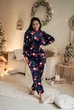 Жіноча тепла піжама "Santa" із велософту (світшот і штани) COSY S Синій (cosy4833187) - зображення 1