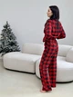 Жіноча тепла піжама у клітинку "Holly Jolly" сорочка і штани COSY S Червоний (cosy4848126) - изображение 5