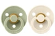 Пустушка BIBS 0-6 m Colour Latex Round (круглая) Sage/Ivory, 2 шт - изображение 1