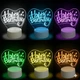 3D LED-нічник «Happy birhday, з днем народження» з RGB-підсвіткою , 16 кольорів , пульт - зображення 2