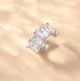 Кафф серьга без прокола с цирконием, клипса на ухо с камнями, ear cuff серебристый - изображение 3