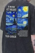 Чоловіча Виварена Оверсайз Футболка Without Washed З Принтом Van Gogh S/M Gray - зображення 2