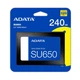 Накопитель SSD ADATA Ultimate SU650 240GB 2.5" SATA III 3D NAND Black (ASU650SS-240GT-R) - изображение 5