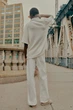 Штани з бавовни relaxed H&M 1231065001c61 M білі (100009465) - зображення 2