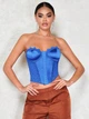 Атласний топ Shein sw2208261419381198 XS синій (100007555) - зображення 5