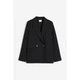 Двубортный пиджак оверсайз H&M 1166838001c61 M черный (100009288) - изображение 4