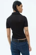 Укороченое поло H&M 1233256007c61 XS черное (100009312) - изображение 2