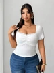 Топ Shein sz25072344413122260 3XL білий (100008006) - зображення 4