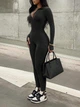 Комбинезон в рубчик Shein sz2312016888529986 M черный (100007808) - изображение 4
