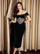 Платье миди Shein sz25071026920506163 M черное (100007650) - изображение 5