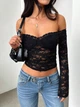 Топ с открытыми плечами Shein sz2407266704930344 S черный (100007522) - изображение 1